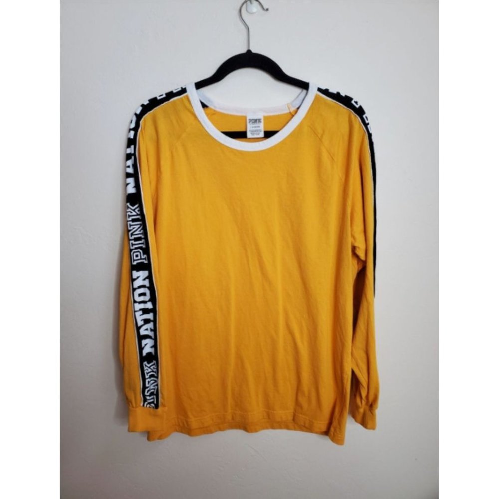 Victoria's Secret PINK Size L gold yellow Pink Nation long sleeve top
